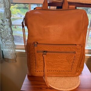 The Sak Caramel Leather Backpack